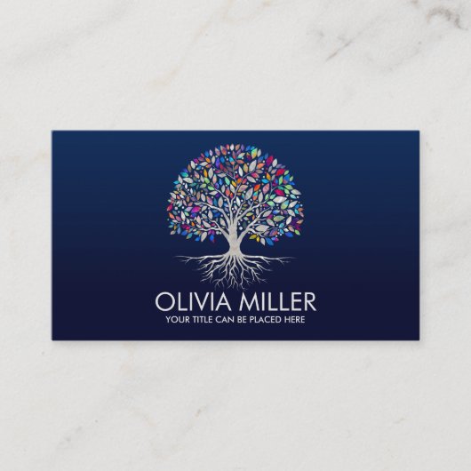 Pearl Tree of life - kleurrijke bladeren Visitekaartje (Voorkant)