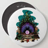Pearl van het Zee Ronde Button 6,0 Cm (Voorkant /achterkant)