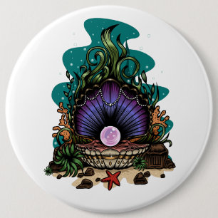 Pearl van het Zee Ronde Button 6,0 Cm