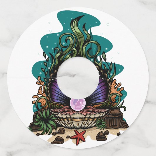 Pearl van het Zee Wijnglaslabel (Voorkant)