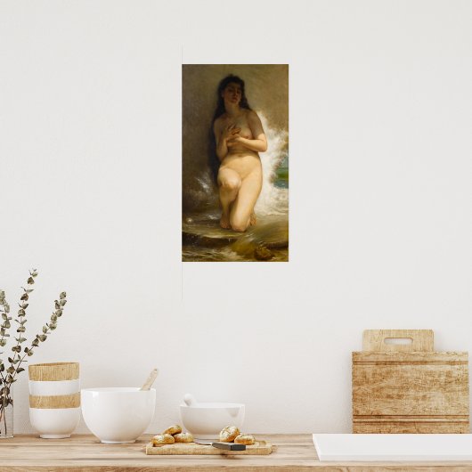 Pearl van William-Adolphe Bouguereau Poster (Keuken)