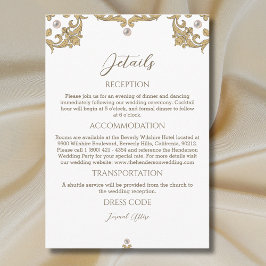  Pearl Vintage Wedding Details Informatiekaartje