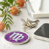 Pearl Virgo Zodiac Sign Pink Fuchsia Digital Camo Sleutelhanger (Zijkant)