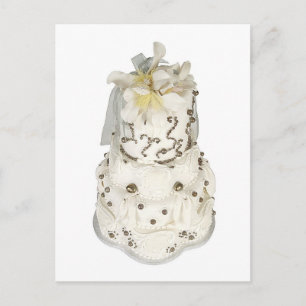 Pearl Wedding Cake Save the Date Card Aankondigingskaart