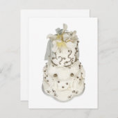 Pearl Wedding Cake Save the Date Card Aankondigingskaart (Voorkant / Achterkant)
