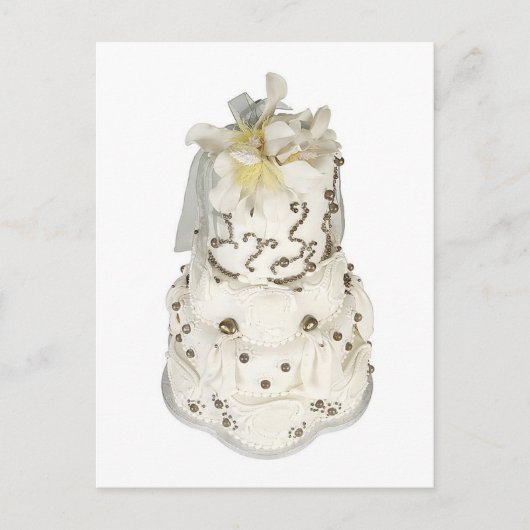 Pearl Wedding Cake Save the Date Card Aankondigingskaart (Voorkant)