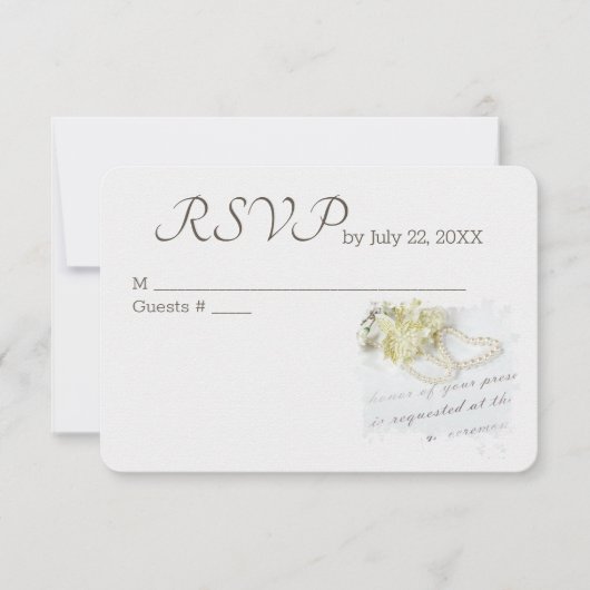 Pearl Wedding Heart RSVP Wedding (Voorkant)
