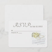 Pearl Wedding Heart RSVP Wedding Kaartje (Voorkant / Achterkant)