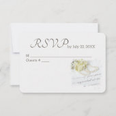 Pearl Wedding Heart RSVP Wedding Kaartje (Voorkant)