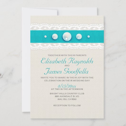  Pearl Wedding Invitations Kaart (Voorkant)