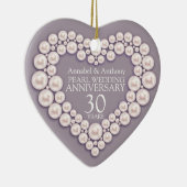 Pearl Wedding Jubileum 30e hart ornament (Rechts)