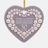 Pearl Wedding Jubileum 30e hart ornament (Voorkant)