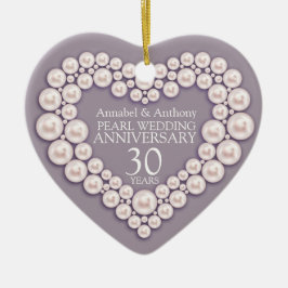 Pearl Wedding Jubileum 30e hart ornament