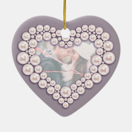Pearl Wedding Jubileum 30e hart ornament (Achterkant)