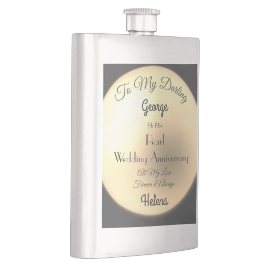 Pearl Wedding Jubileum Classic Flask. Flacon (Rechts)