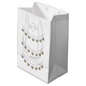 Pearl Wedding Jubileum medium geschenktas Cadeauzakje (Achterkant Gekanteld)
