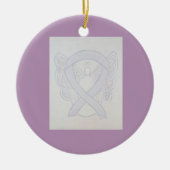 Pearl White Awareness Ribbon Angel Art Ornaments Keramisch Ornament (Voorkant)