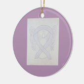 Pearl White Awareness Ribbon Angel Art Ornaments Keramisch Ornament (Links)