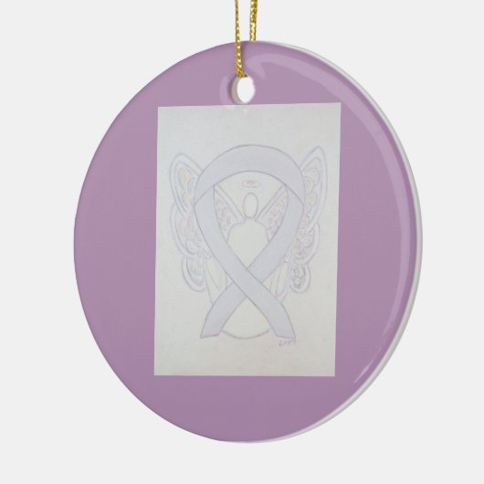 Pearl White Awareness Ribbon Angel Art Ornaments Keramisch Ornament (Links)