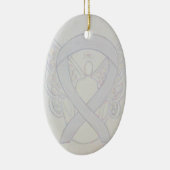 Pearl White Awareness Ribbon Angel Ornament (Rechts)