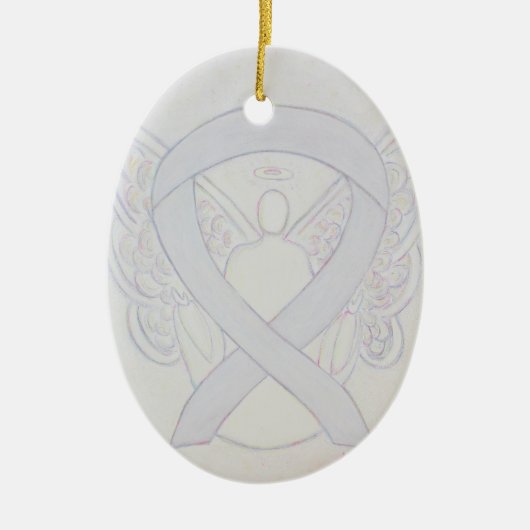 Pearl White Awareness Ribbon Angel Ornament (Voorkant)