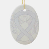 Pearl White Awareness Ribbon Angel Ornament (Achterkant)