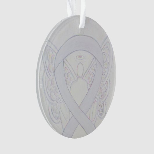 Pearl White Awareness Ribbon Angel Ornaments Ornament (voorkant)