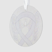 Pearl White Awareness Ribbon Angel Ornaments Ornament (voorkant)