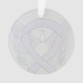Pearl White Awareness Ribbon Angel Ornaments Ornament (voorkant)
