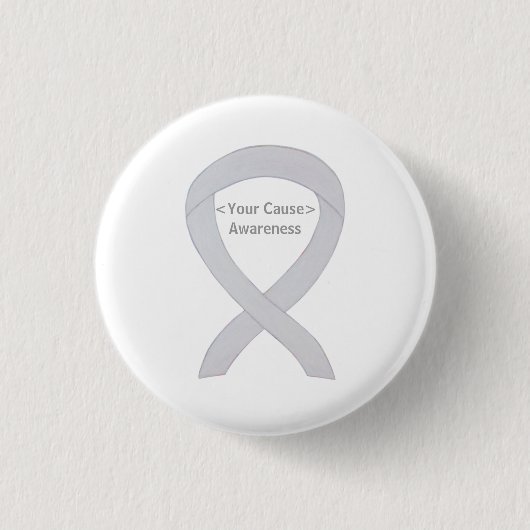 Pearl White Awareness Ribbon Custom Buttonnen Ronde Button 3,2 Cm (Voorkant)