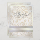 Pearl White Damask  Vrijgezellenfeest Kaart (Voorkant / Achterkant)