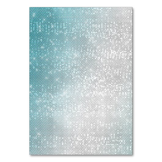 Pearl White Glam Glitzy Aqua Sparkle Kaart (Achterkant)
