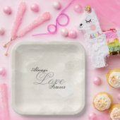 Pearl White Glam Love Altijd Trouwen Papieren Bordje (Feest)