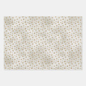 Pearl White Gold Glitter Sparkle Stars Inpakpapier Vel (Voorkant)