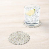 Pearl White Gold Glitter Sparkle Stars Kartonnen Onderzetters (Insitu)