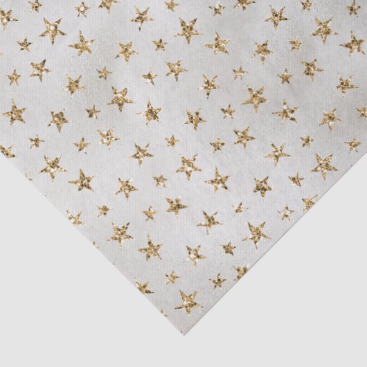 Pearl White Gold Glitter Sparkle Stars Tissuepapier (Detail)