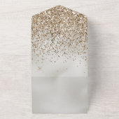 Pearl White Luxe Glitter All In One Uitnodiging (Buitenkant)