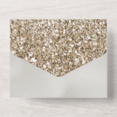 Pearl White Luxe Glitter All In One Uitnodiging (Achterkant)