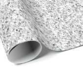 Pearl White Luxe Silver Glitter Cadeaupapier (Rol Hoek)