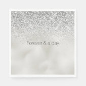 Pearl White Luxe Silver Glitter Servet (Voorkant)