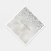 Pearl White Luxe Silver Glitter Servet (Hoek)