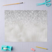 Pearl White Luxe Silver Glitter Tissuepapier (Craft)