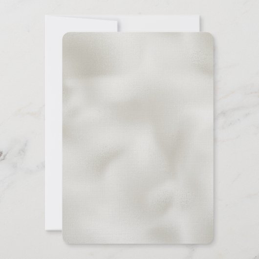 Pearl White Luxe Wedding Kaart (Achterkant)