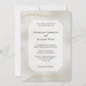 Pearl White Luxe Wedding Kaart (Voorkant)