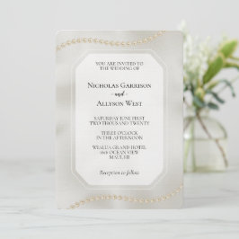 Pearl White Luxe Wedding Kaart