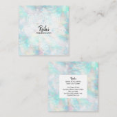 *~* Pearl White Mandala Pastel Pink Yellow Blue Vierkante Visitekaartje (Voorkant / Achterkant)