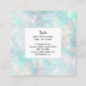 *~* Pearl White Mandala Pastel Pink Yellow Blue Vierkante Visitekaartje (Achterkant)