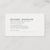 Pearl White Minimalist Elegant Professional Modern Afsprakenkaartje (Achterkant)