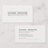 Pearl White Minimalist Elegant Professional Modern Afsprakenkaartje (Voorkant / Achterkant)