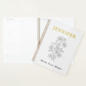 Pearl White Notebook with Gold Line – Elegant  Planner (Display)